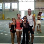 I tecnici Ivan Bovara e Laura Marzocchini con la coppia Campione Nazionale formata da Alba Marconi e Kevin Bovara